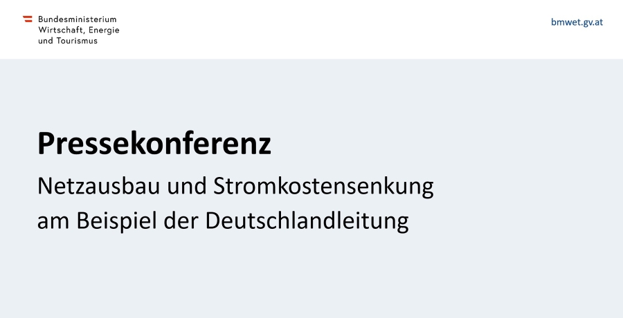 Pressekonferenz: Netzausbau und Stromkostensenkung am Beispiel der Deutschlandleitung