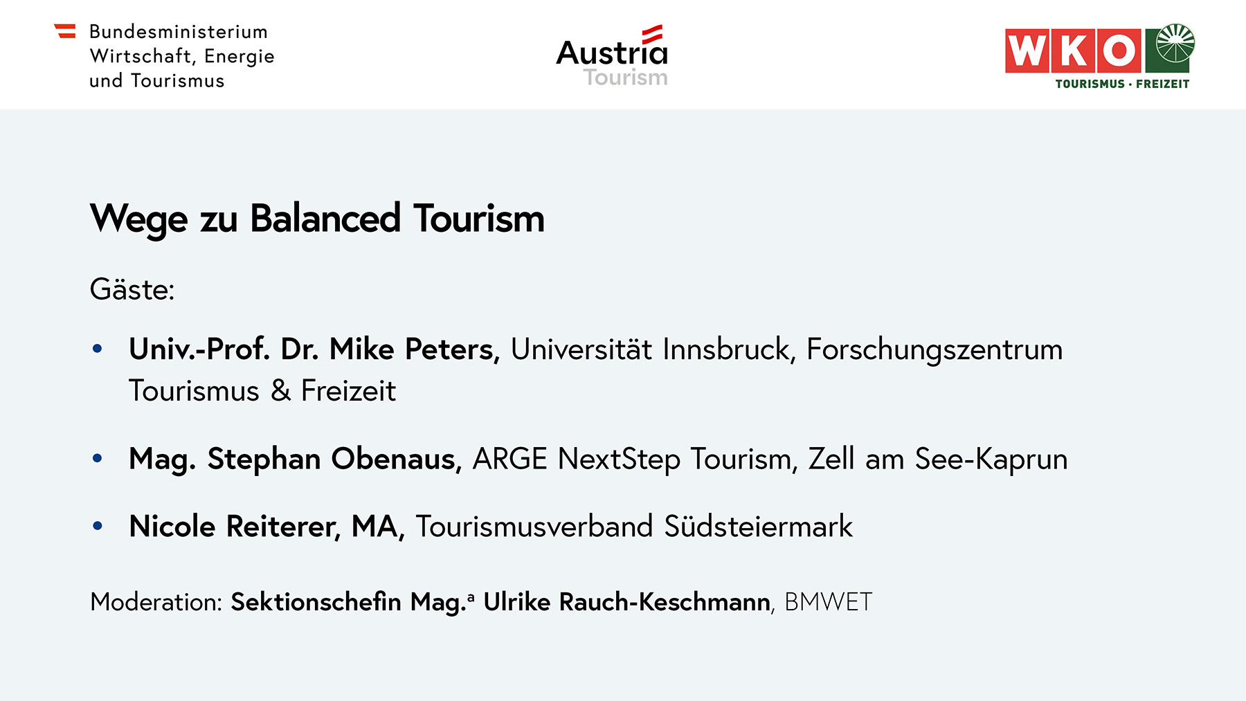 Nachhaltigkeitsdialog "Wege zu Balanced Tourism"