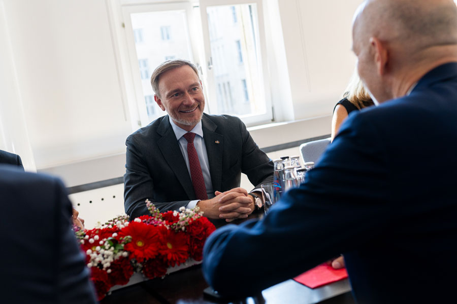 Bundesminister Kocher beim bilateralen Austausch mit dem deutschen FInanzminister Lindner
