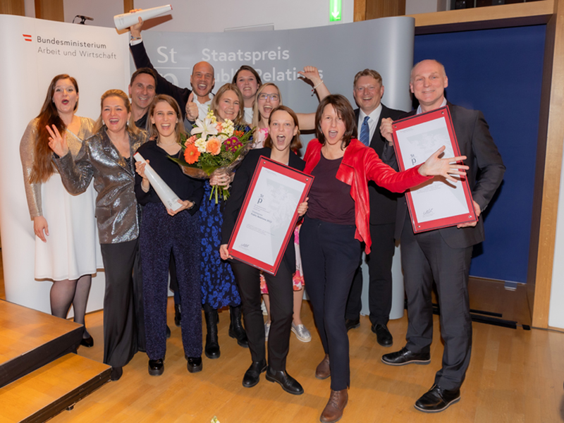 Gruppenfoto der Staatspreisträger PR 2023